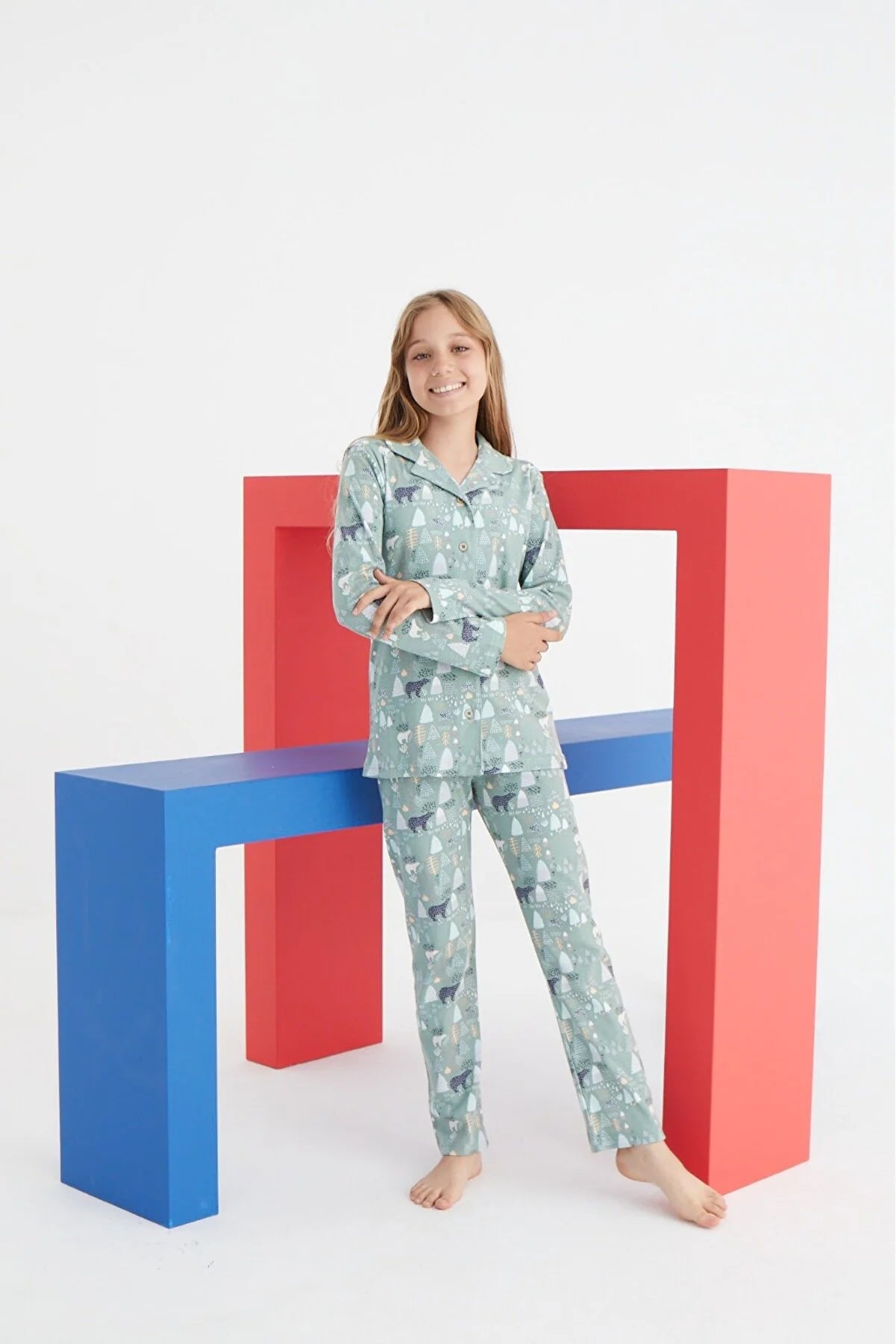 Cotton Front-Buttoned PJ Set