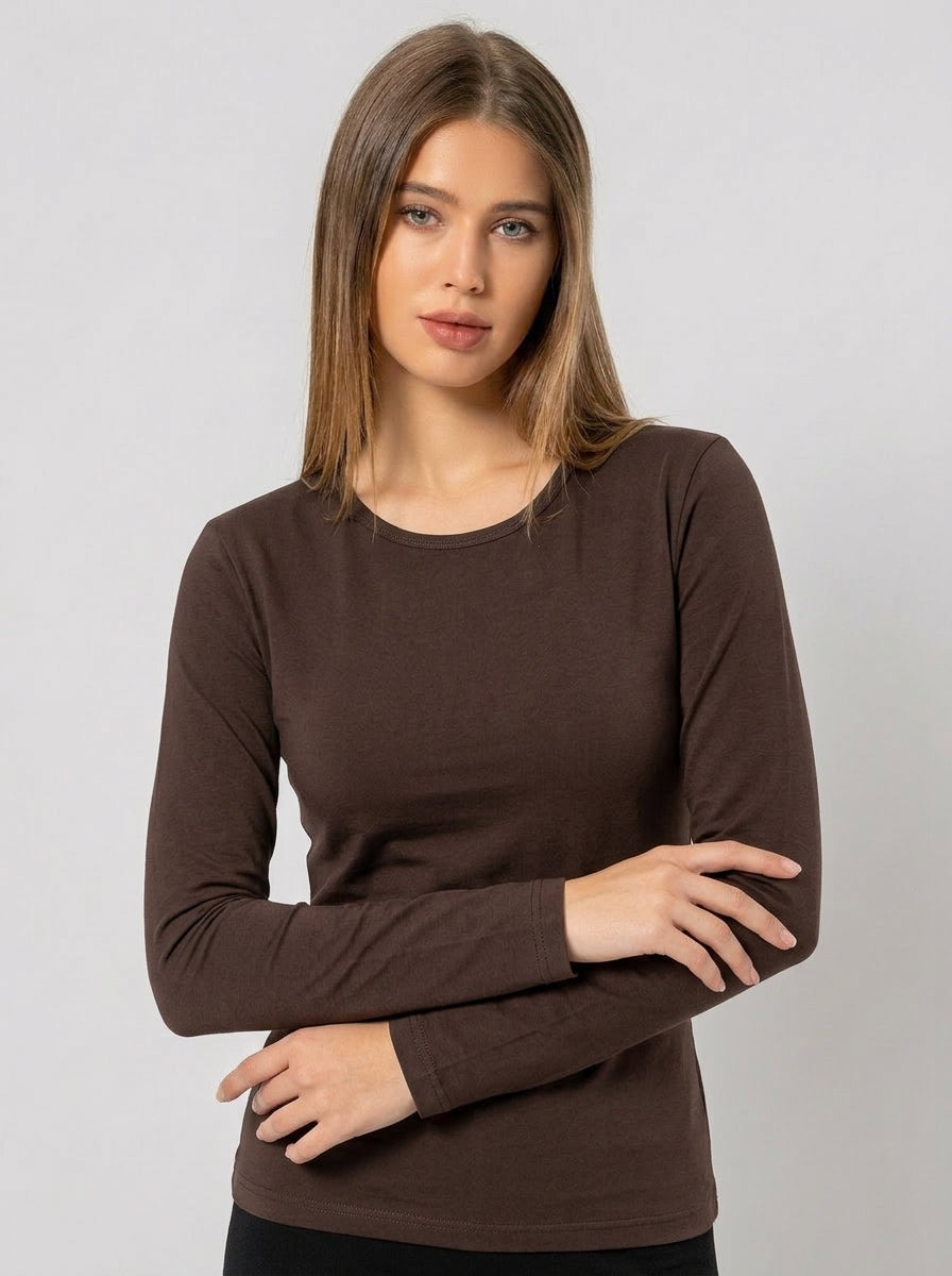 Stretch Cotton Long Sleeve Undershirt