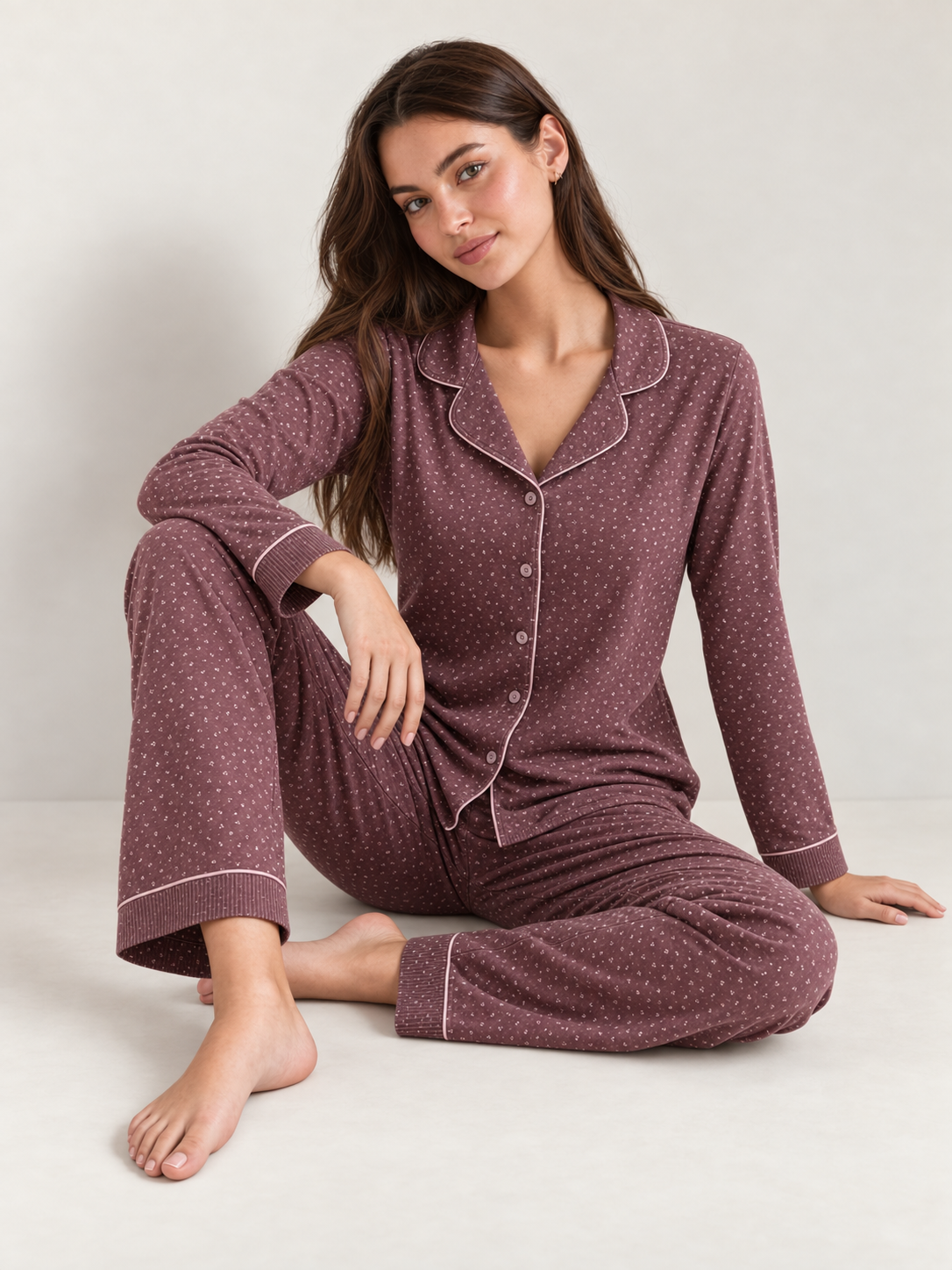 Polka Dream Soft Pure Cotton Button-Front PJ Set