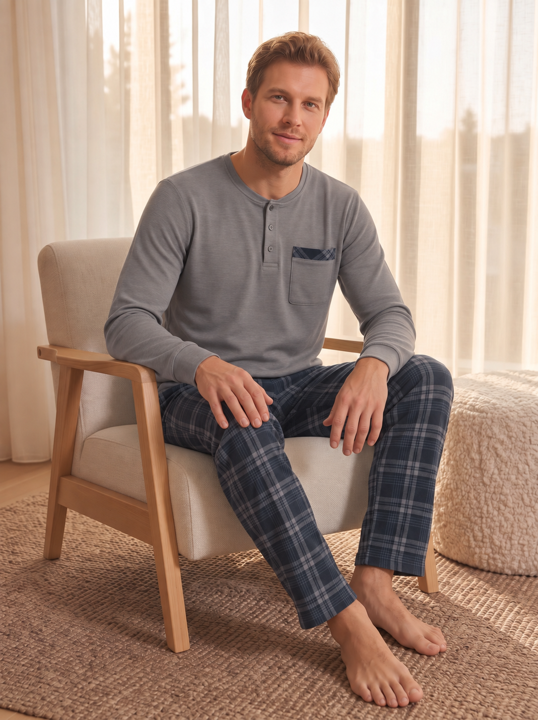 Thin Soft Thermal Fleece PJ Set