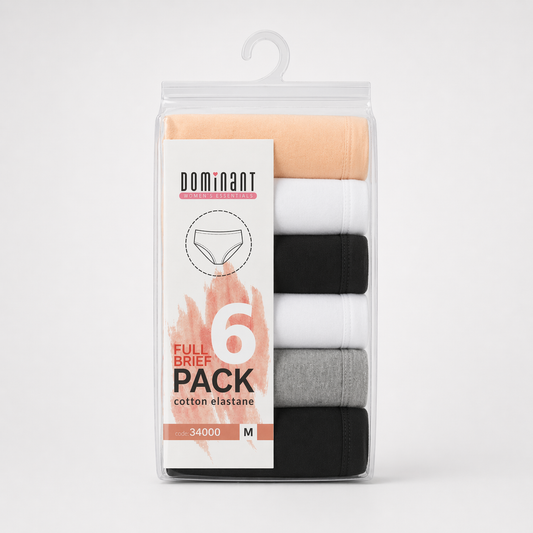 High-Waisted Cotton Panties – Dominant 6-Pack Big Size