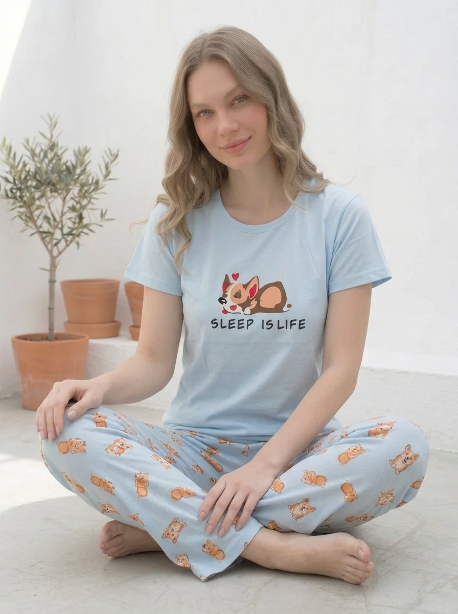 Cotton-Blend Pajama Set