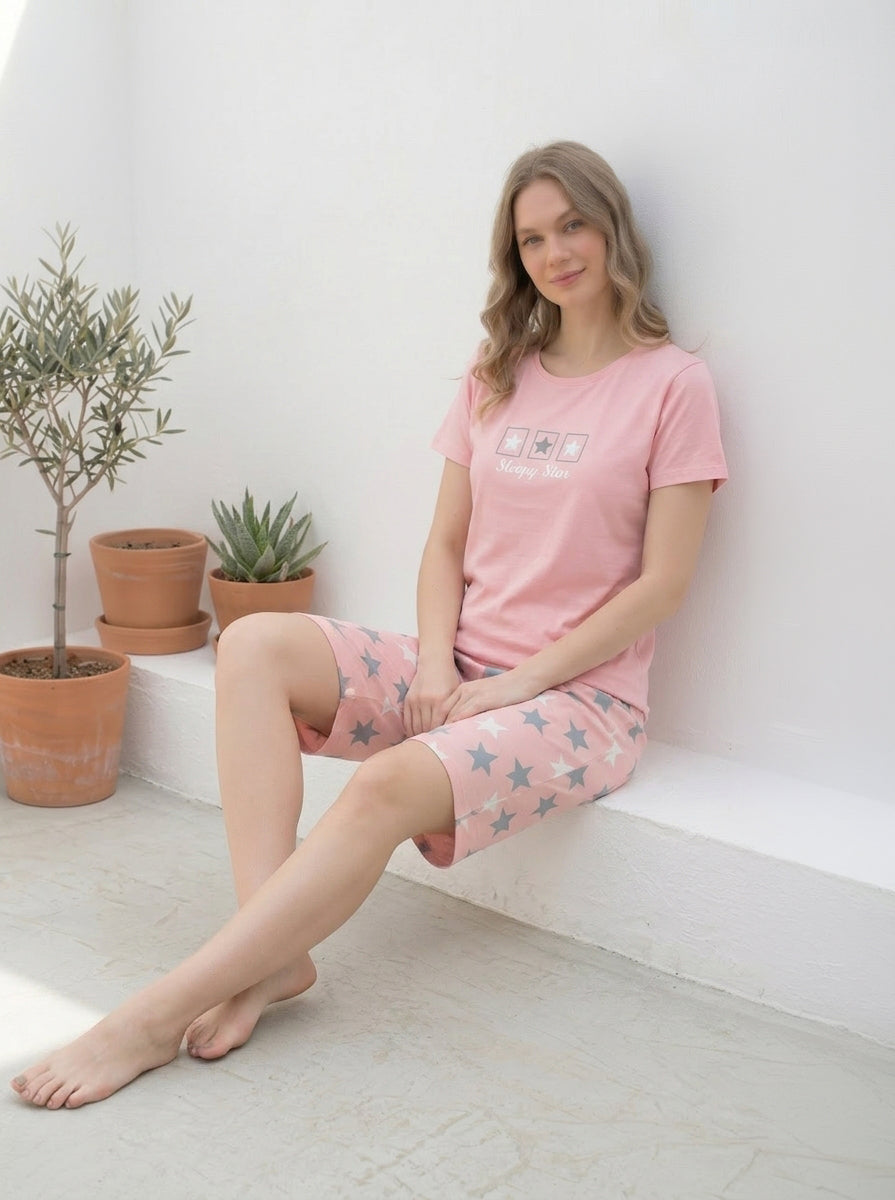 Cotton-Blend Pajama Set