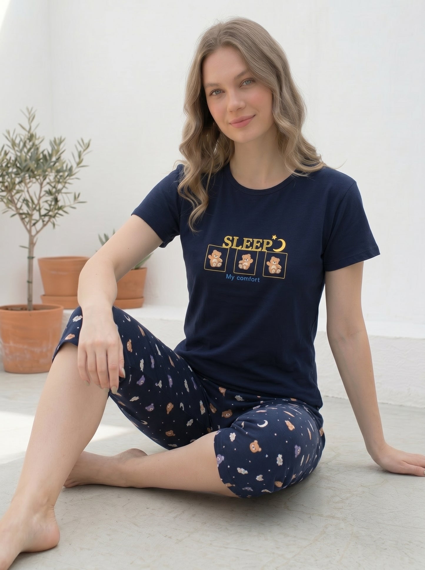 Cotton-Blend Pajama Set