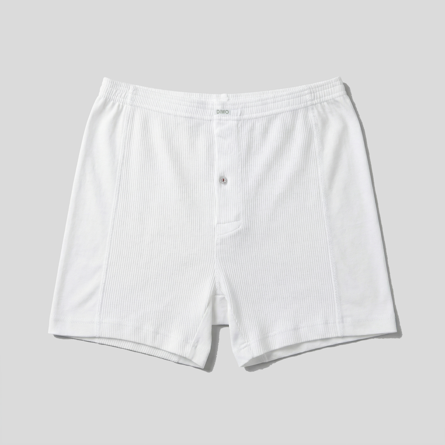 Rib Cotton Button-Fly Boxer Shorts - White