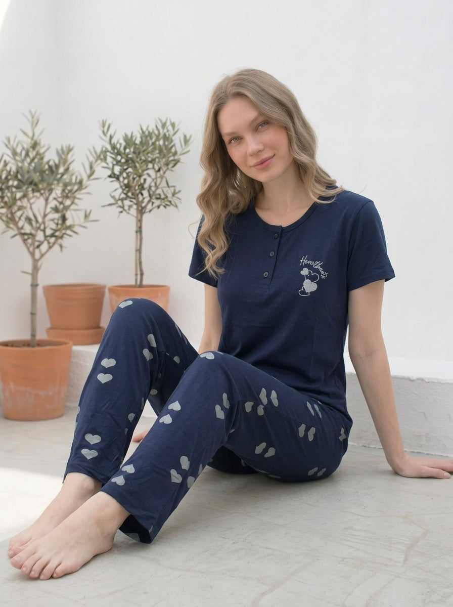 Cotton-Blend Pajama Set