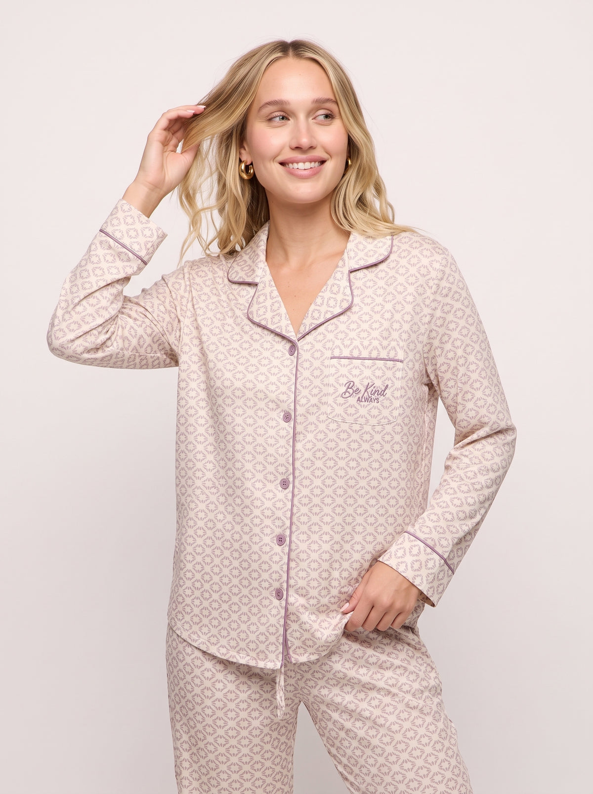 Cotton Poplin Button-Down Pajama Set