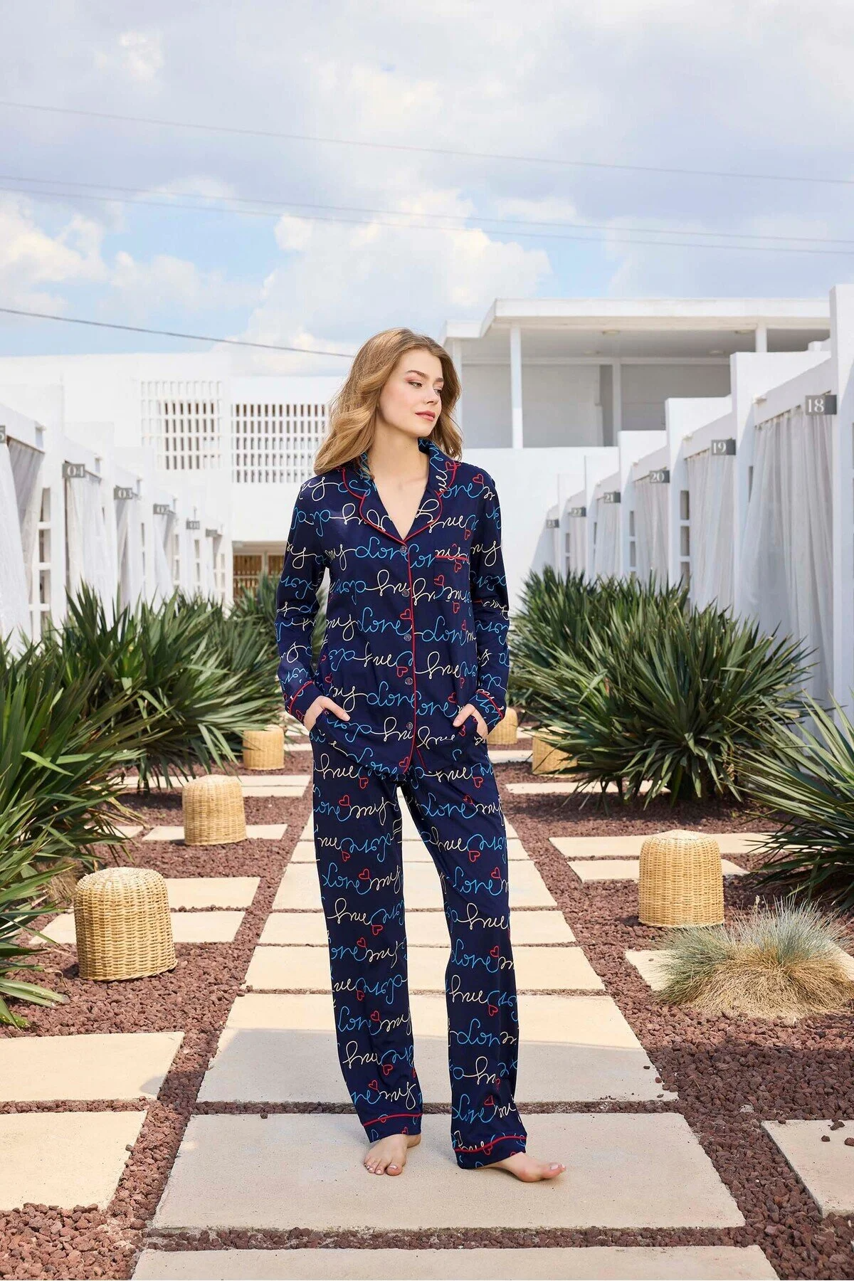 Pure Cotton Front-Buttoned Pajama Set