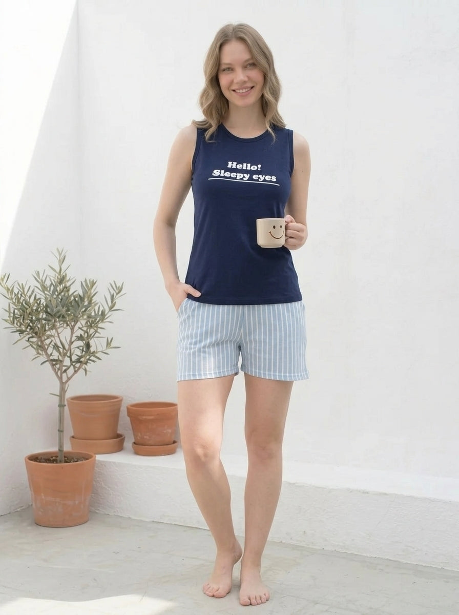 Cotton-Blend Pajama Set
