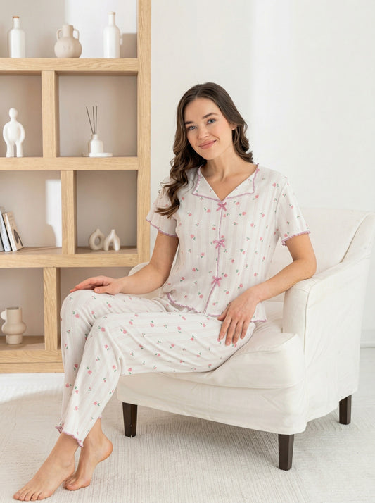 Soft Cotton Ribbed PJ Set