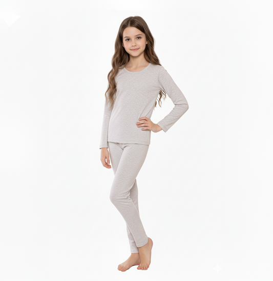 Girls Thermal Underwear Set – Cotton with Soft Fleece Inside