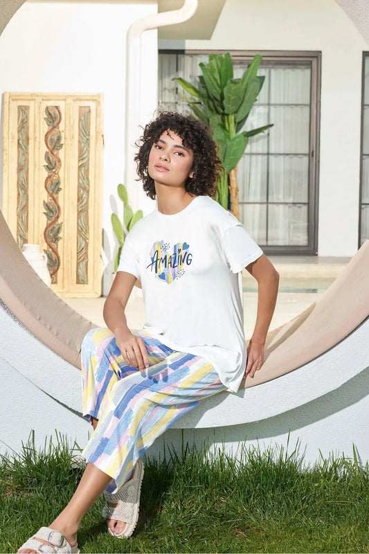Soft Cotton Cropped Pants Set