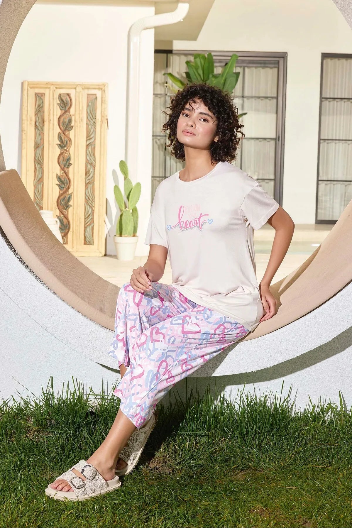 Soft Cotton Cropped Pants Set