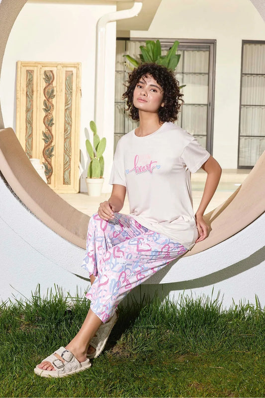 Soft Cotton Cropped Pants Set