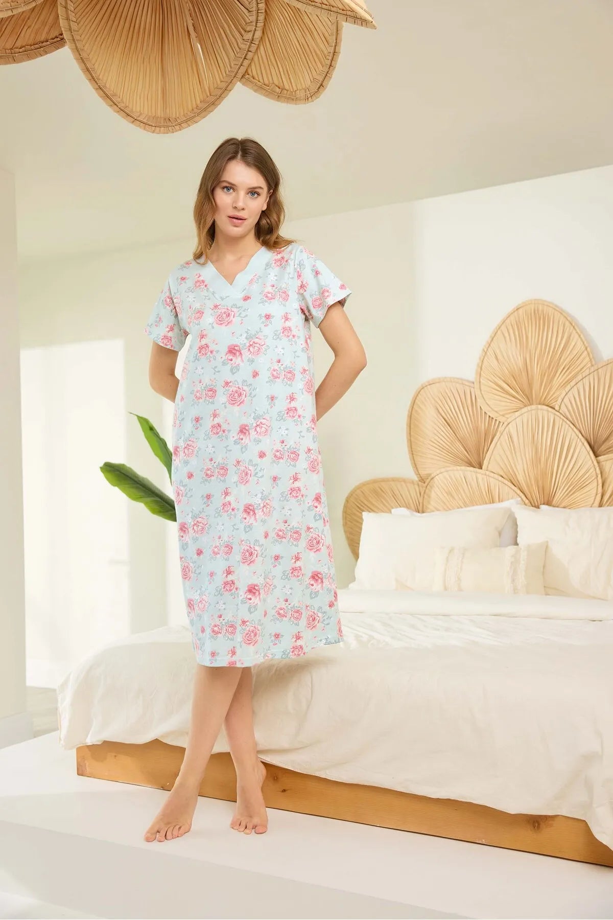 Pure Cotton Sleeves Pyjama Dress