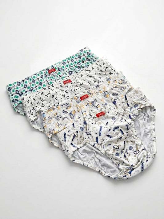 Printed Cotton High Waist Brief
