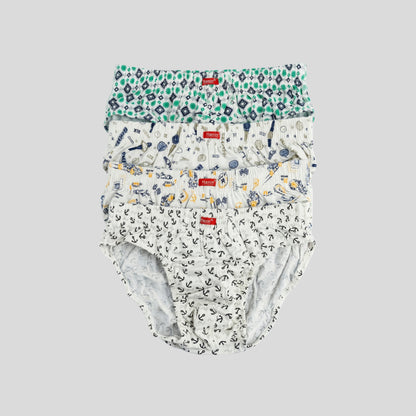Printed Cotton High Waist Brief