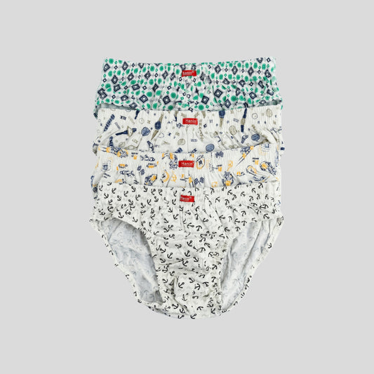 Printed Cotton High Waist Brief