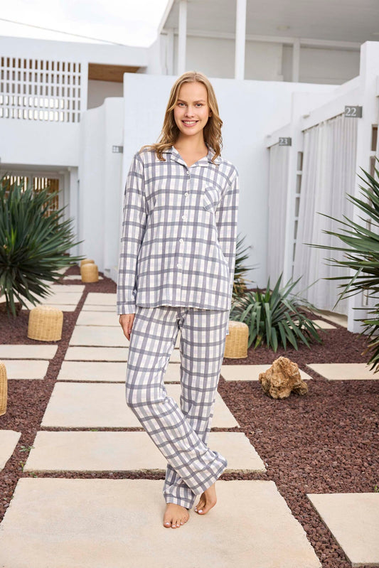 Thermal Fleece Front-Buttoned Pajama Set