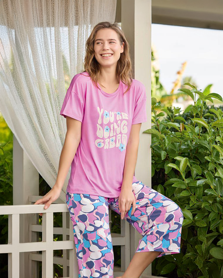 Soft Cotton Cropped Pants Set