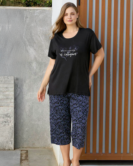 Soft Cotton Cropped Pants Set