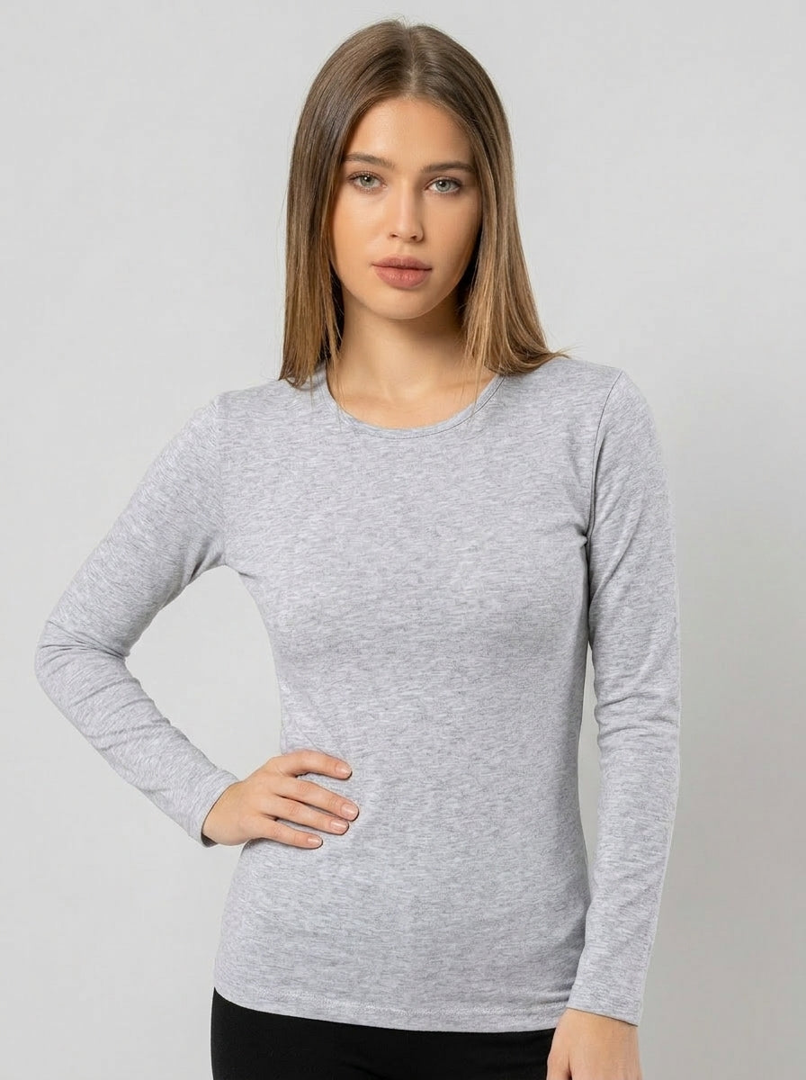 Stretch Cotton Long Sleeve Undershirt