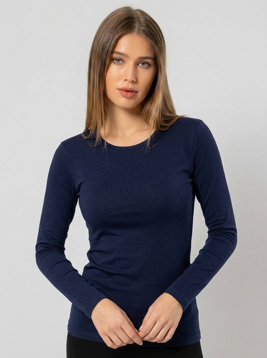 Stretch Cotton Long Sleeve Undershirt