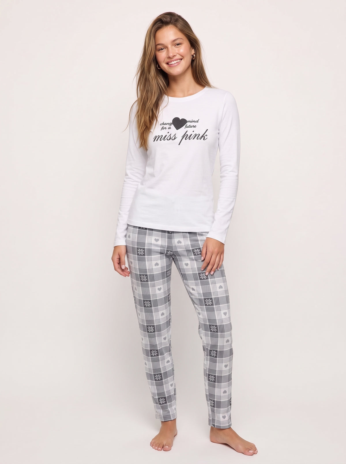 Winter Heart 3-Piece Velvet Pajama & Plush Robe Set