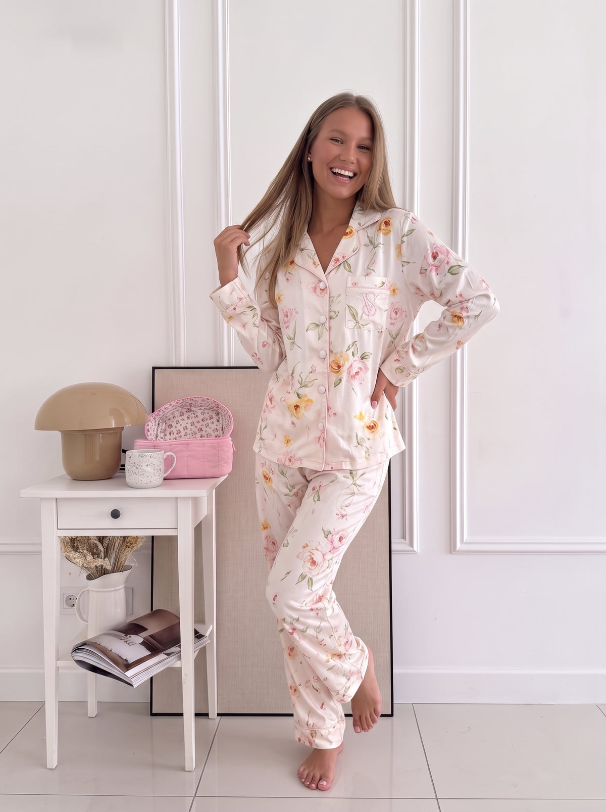 Rosette Whisper Soft Button-Front PJ Set