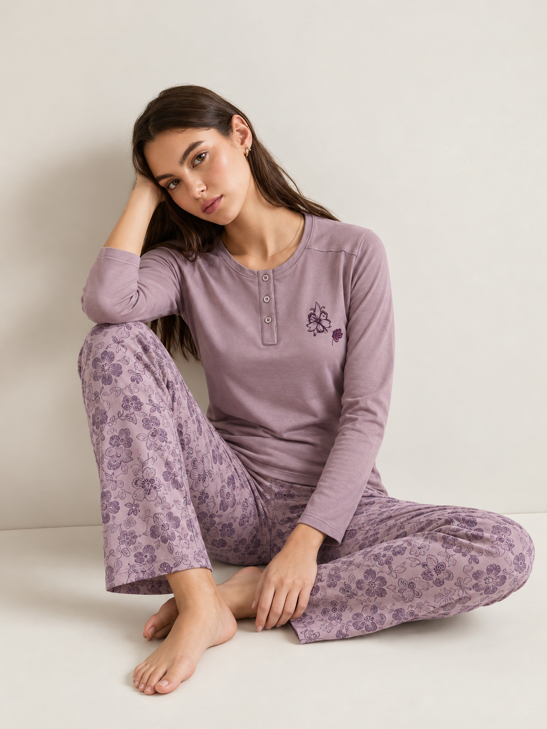 Lavender Mist Soft Pure Cotton PJ Set