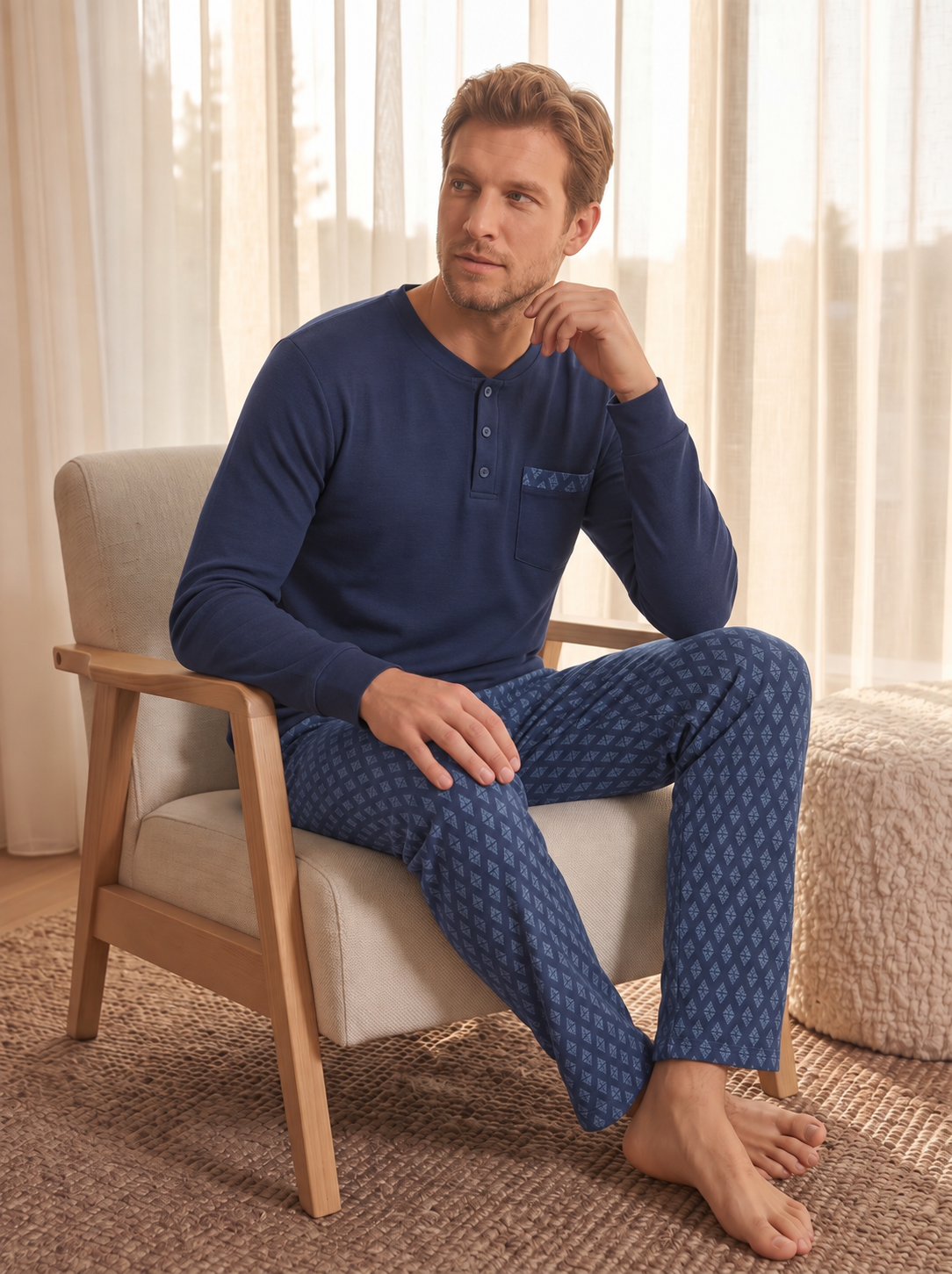 Thin Soft Thermal Fleece PJ Set