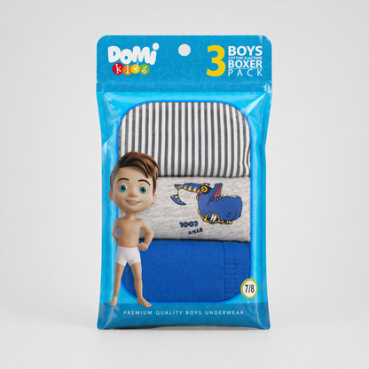 Boys Cotton Boxer Shorts – 3-Pack