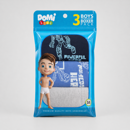 Boys Cotton Boxer Shorts – 3-Pack