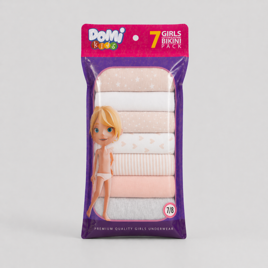 Girls Cotton Elastane Panties – 7-Pack