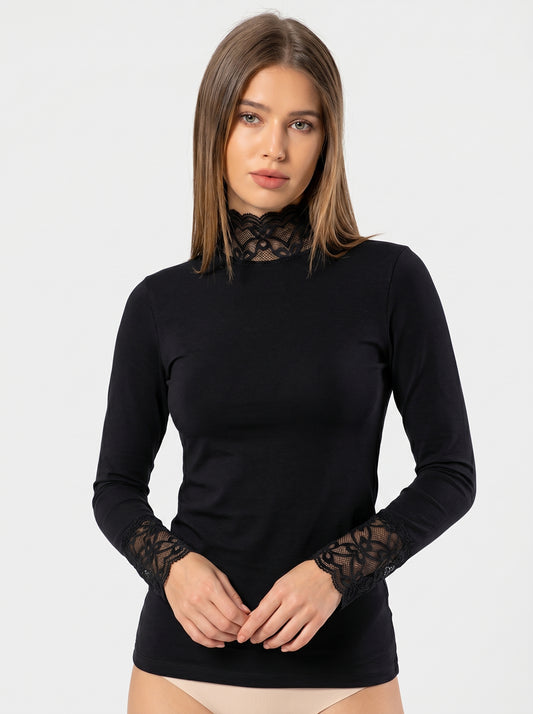 Stretch Cotton Long Sleeve Undershirt