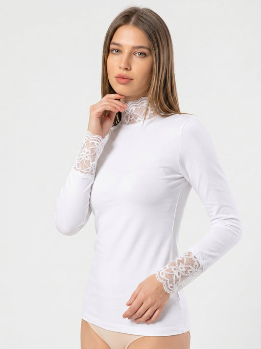 Stretch Cotton Long Sleeve Undershirt