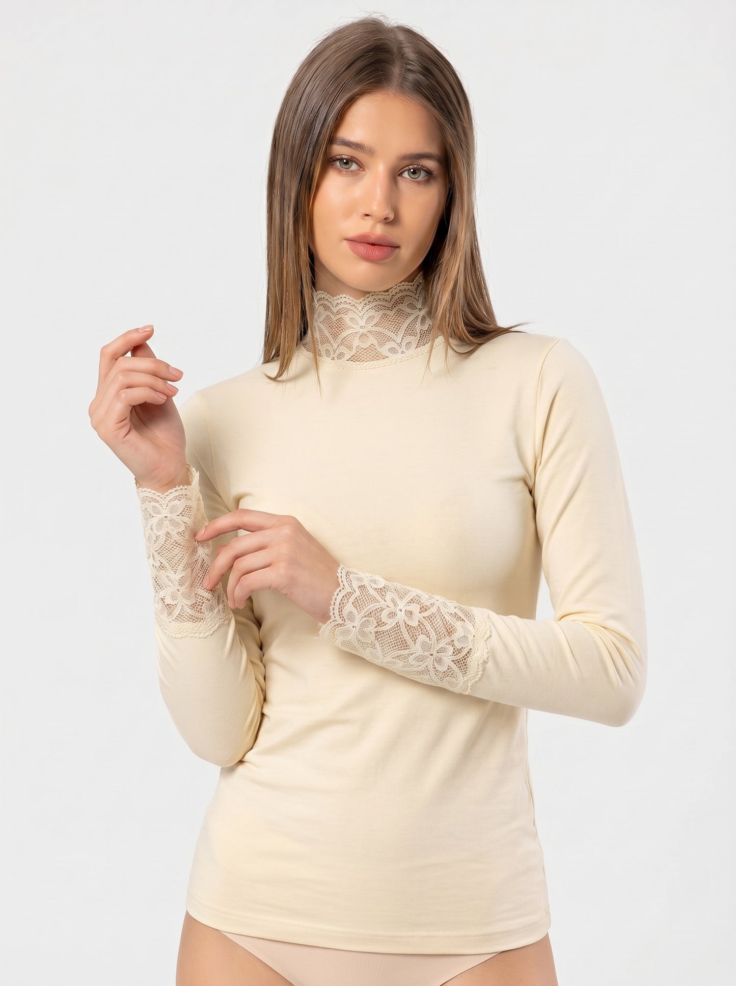 Stretch Cotton Long Sleeve Undershirt