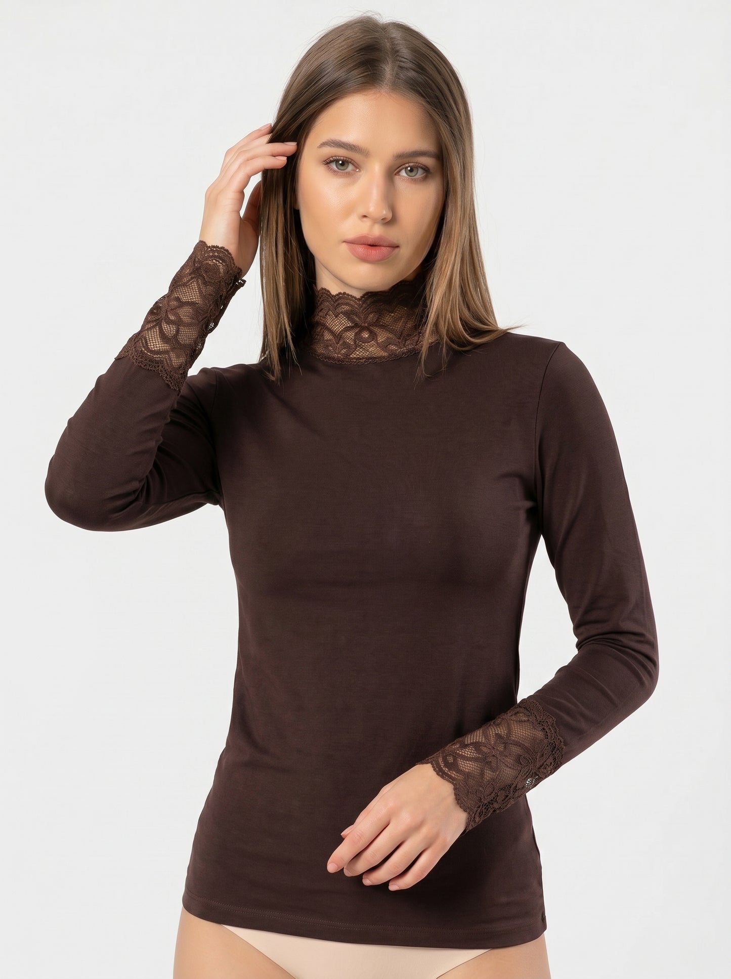 Stretch Cotton Long Sleeve Undershirt