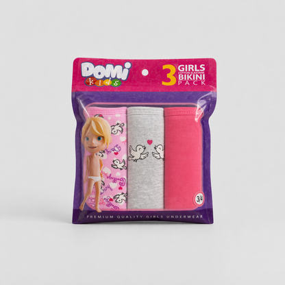 Girls Cotton Elastane Panties – 3-Pack