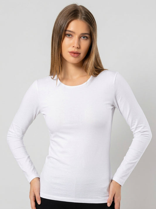 Stretch Cotton Long Sleeve Undershirt