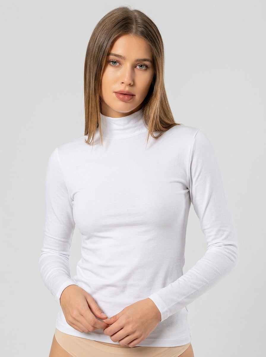 Stretch Cotton Long Sleeve Undershirt