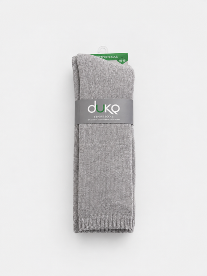Men’s Thermal Ribbed Cotton Crew Socks with Full Terry Cushion – Long