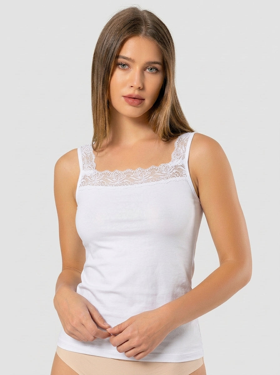 Stretch Cotton Tank Top