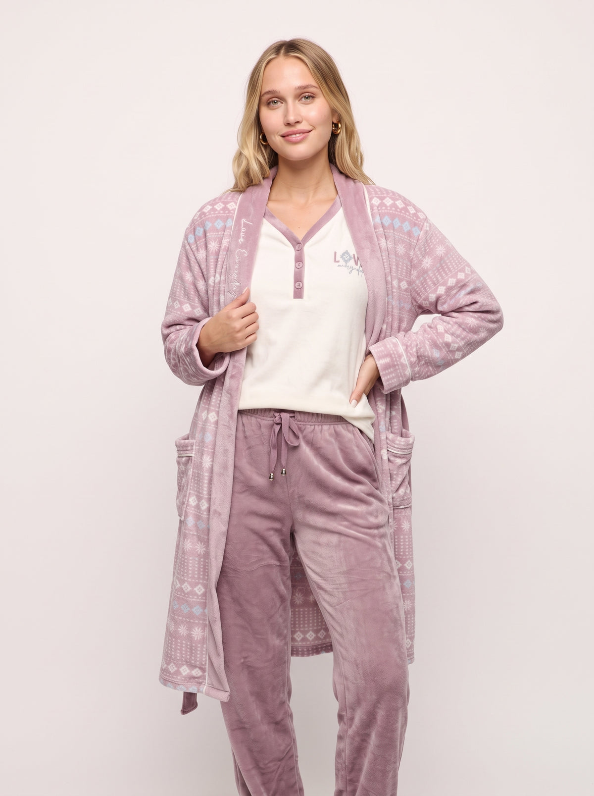 Cozy 3-Piece Ultra-Soft Fleece Pajama & Robe Set