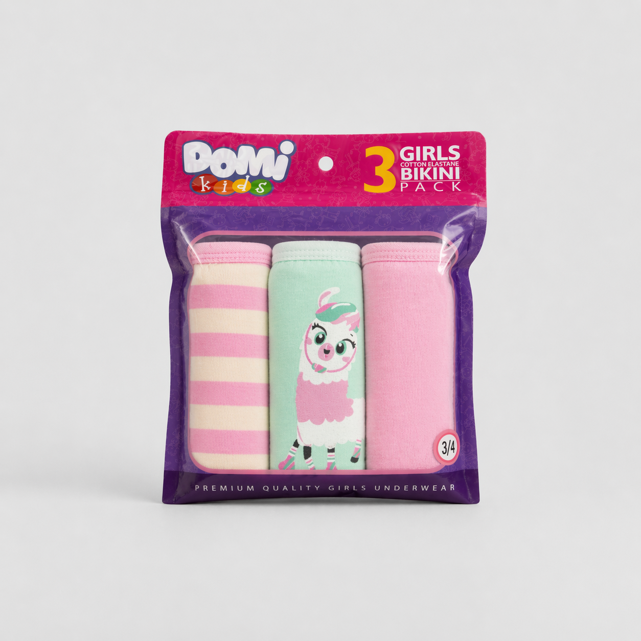 Girls Cotton Elastane Panties – 3-Pack