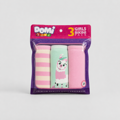 Girls Cotton Elastane Panties – 3-Pack