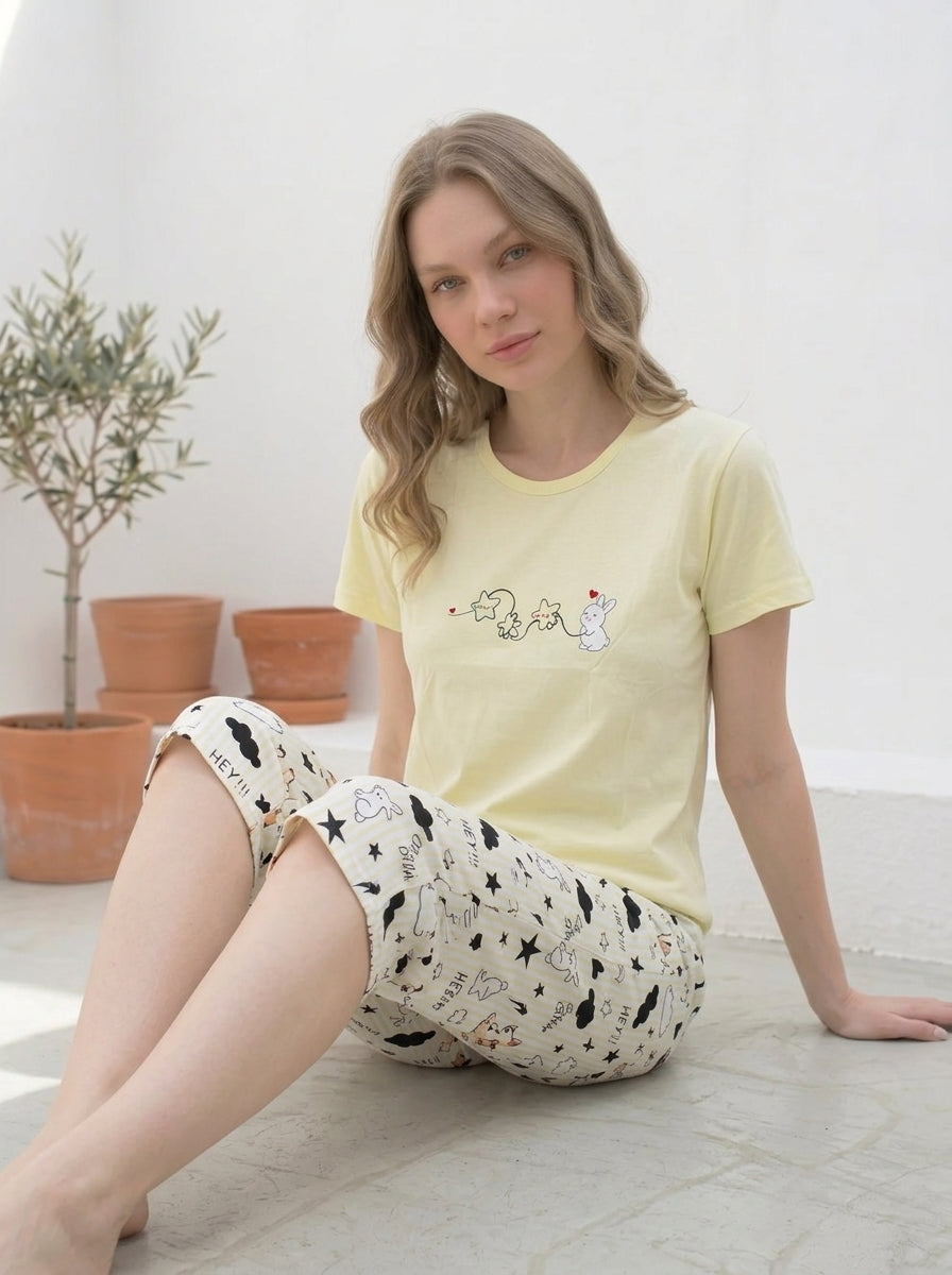 Cotton-Blend Pajama Set