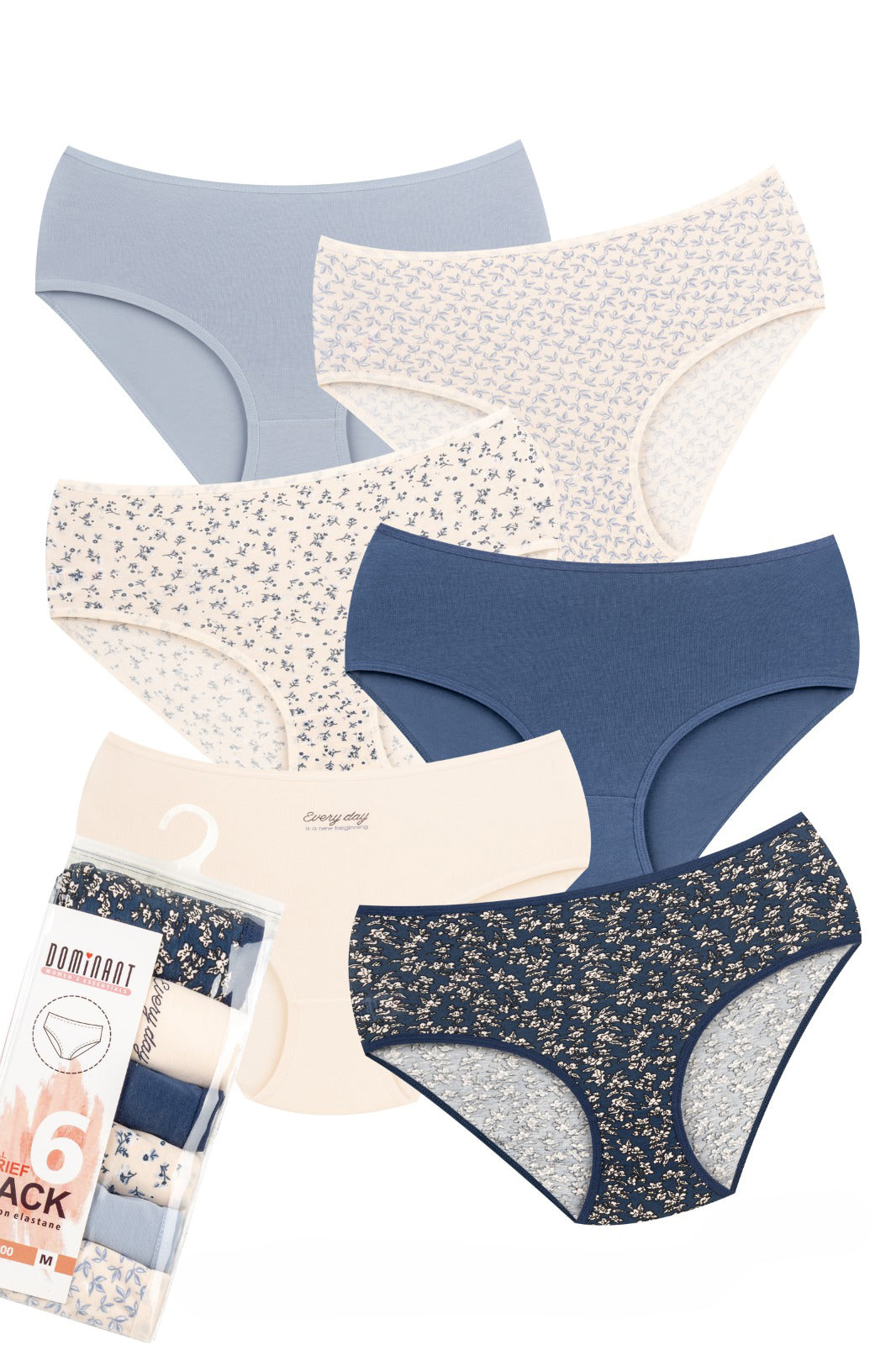 High-Waisted Cotton Panties – Dominant 6-Pack