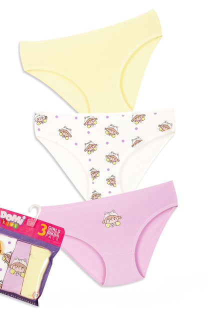 Girls Cotton Elastane Panties – 3-Pack