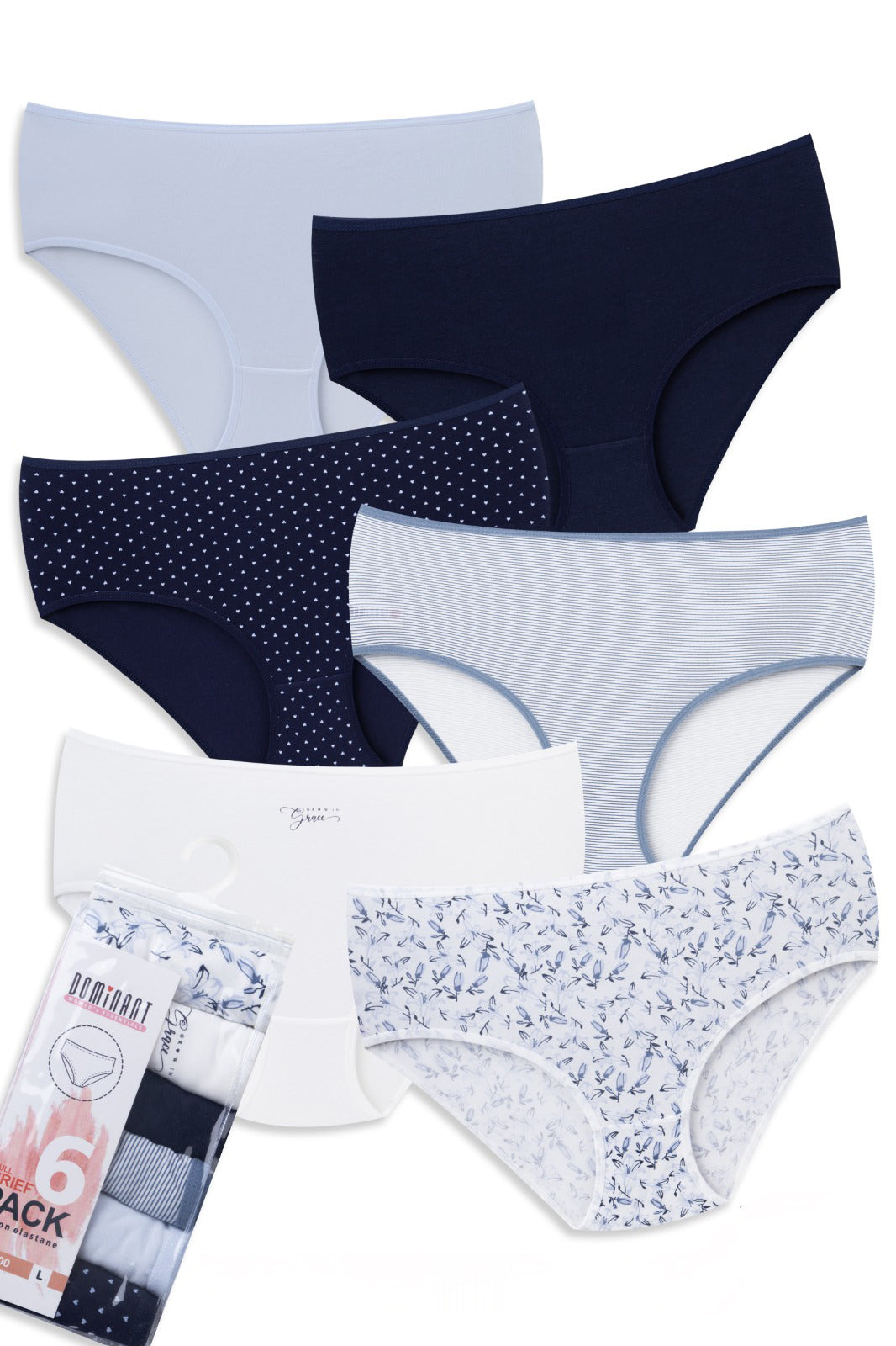 High-Waisted Cotton Panties – Dominant 6-Pack Big Size